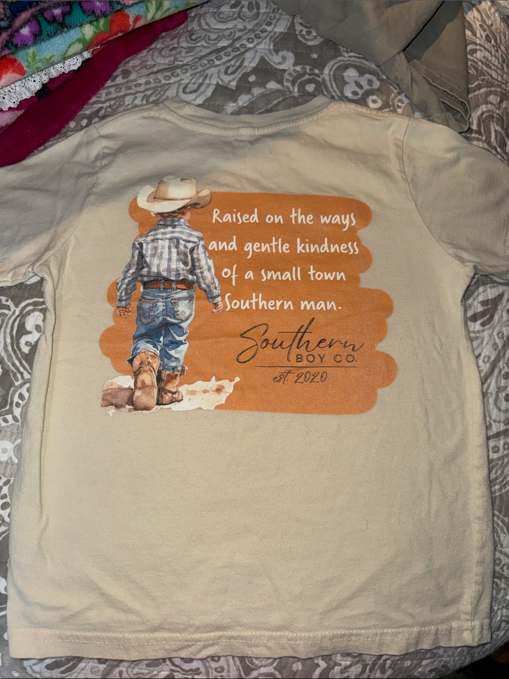 Kids' Beige Short-Sleeve Graphic Tee